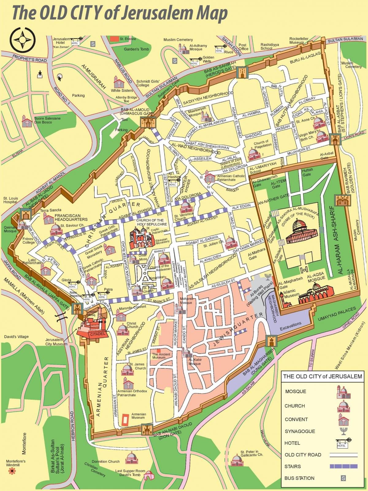 خريطة مدينة القدس القديمة