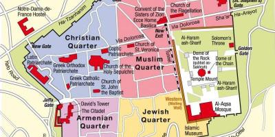 أربعة أرباع القدس خريطة