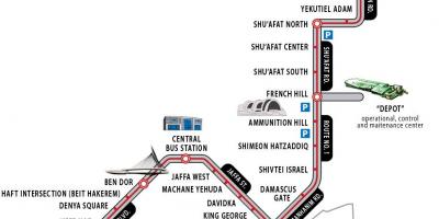 محطة القطار في القدس خريطة