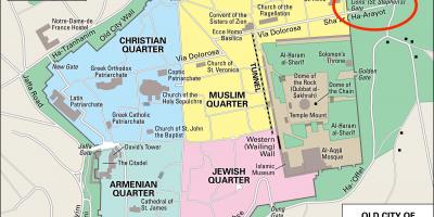 خريطة من باب الأسباط في القدس