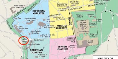 خريطة بوابة يافا في القدس