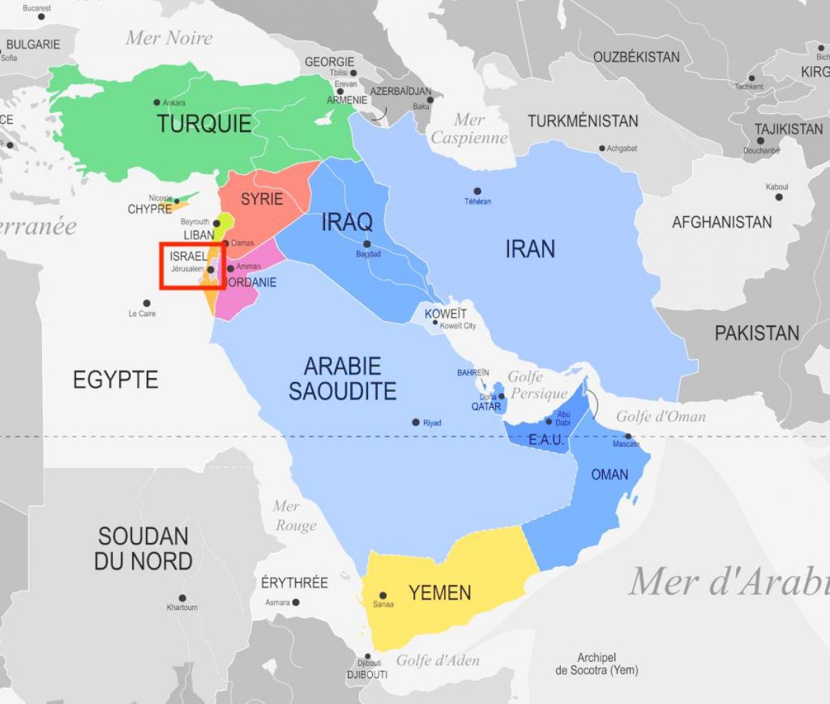 القدس في خريطة الشرق الأوسط