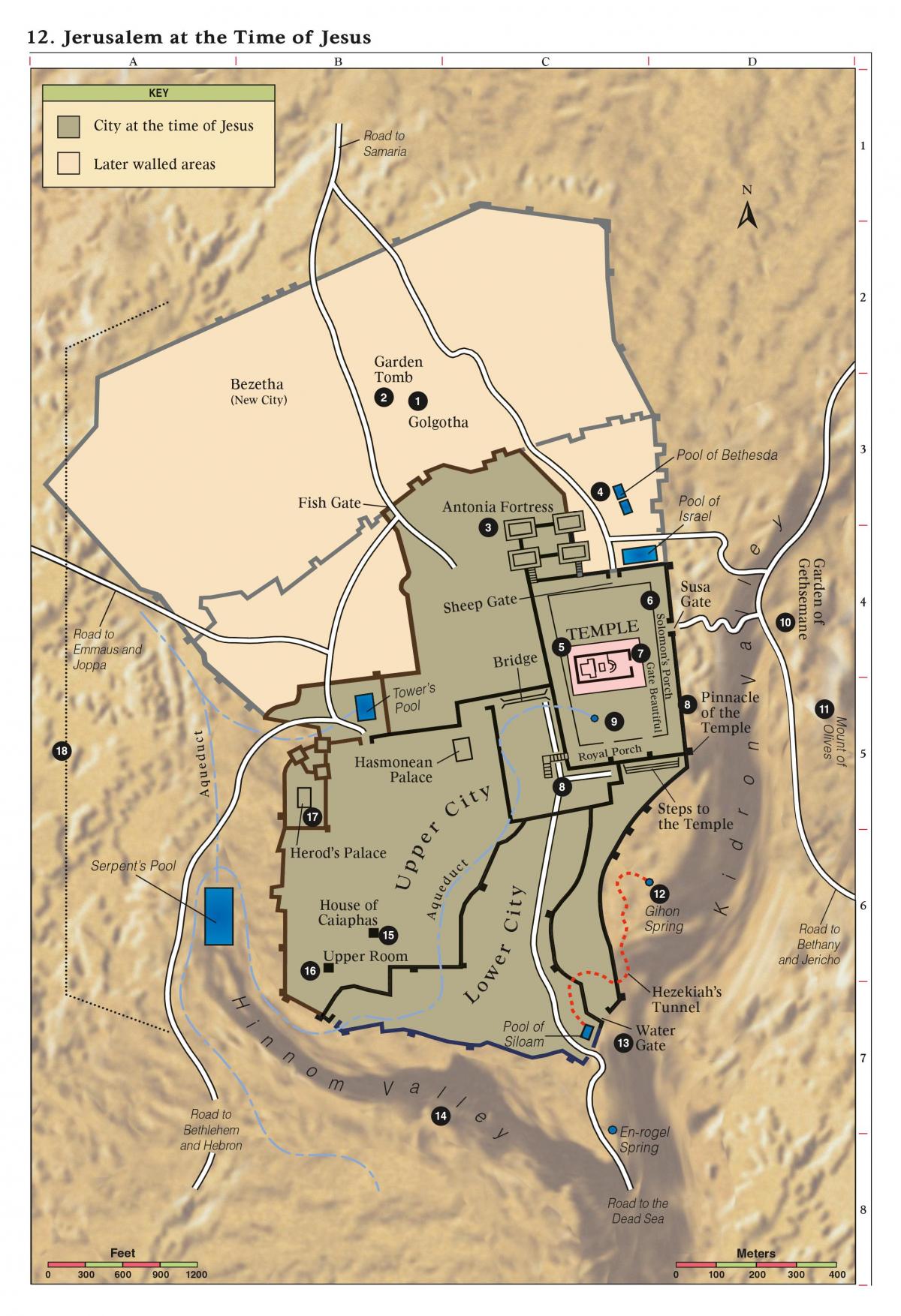 خريطة الكتاب المقدس في القدس