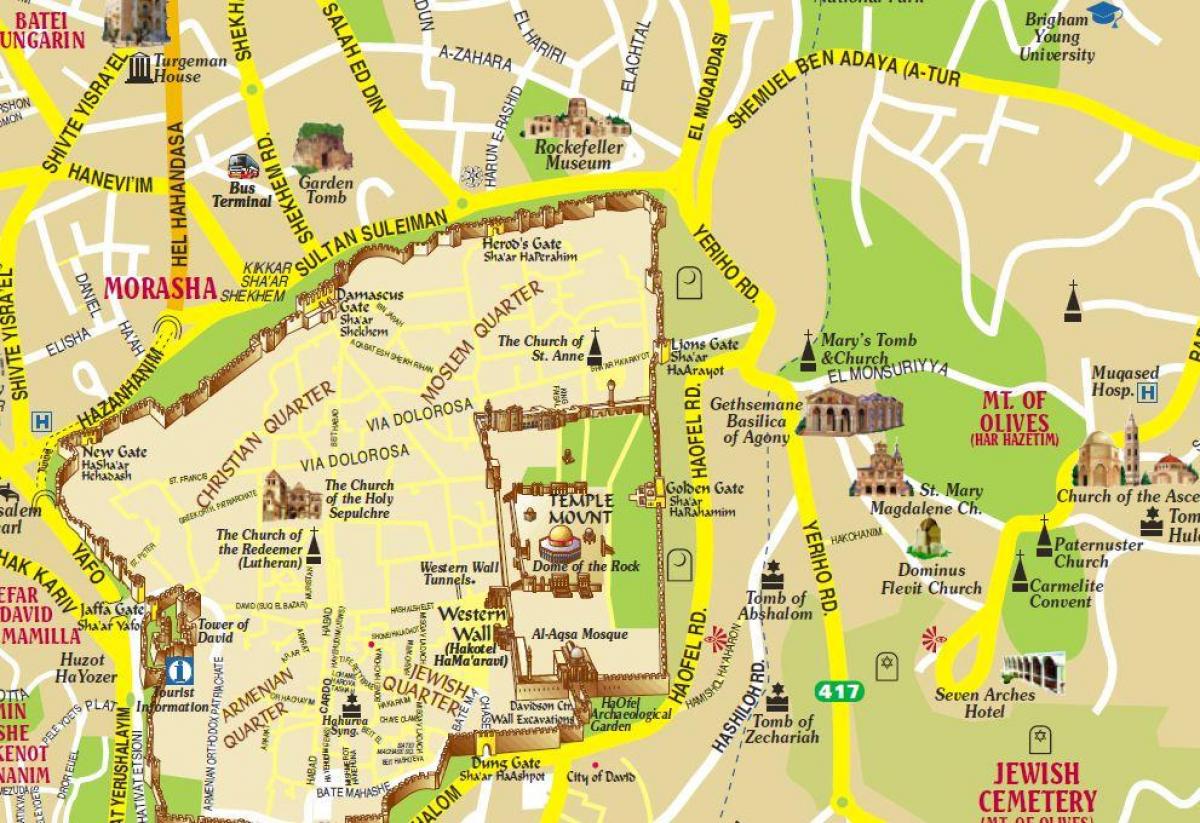 خريطة جبل الزيتون في القدس